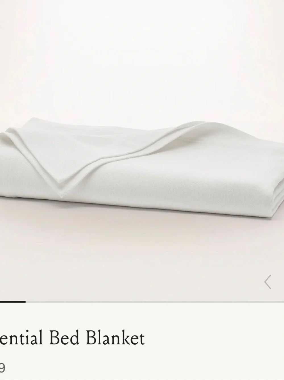 Boll & Branch White Essential Bed Blanket F/Q NWOT